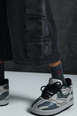 boohooMAN Trippie Redd Relaxed Washed Padded Jogger | UK| Trousers|Joggers