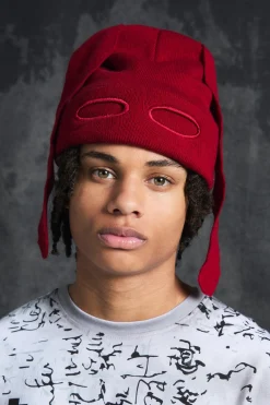 boohooMAN Trippie d Ribbed Bunny Ears Beanie In | UK| Hats & Caps