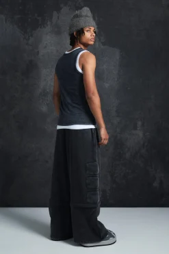 Trippie Redd Slim Washed & Distressed Faux Layer Vest | UK^boohooMAN Outlet