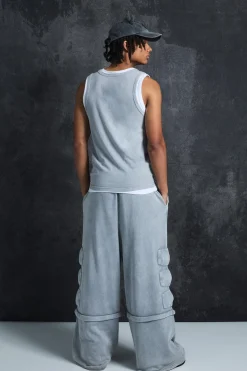 Trippie Redd Slim Washed & Distressed Faux Layer Vest | UK^boohooMAN Clearance