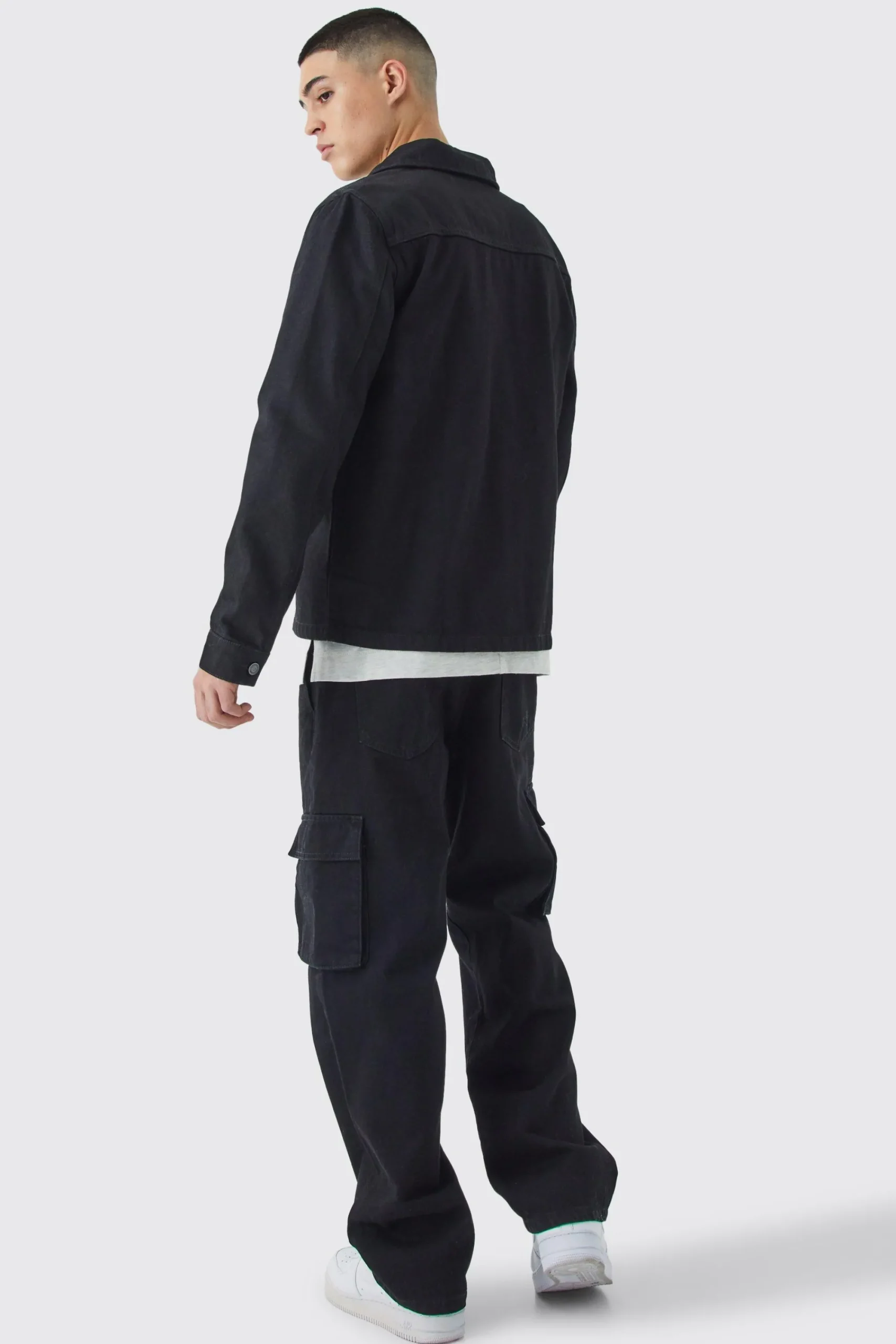 boohooMAN Twill Cargo Overshirt & Trouser | UK| Shirts|Sets & Co-Ords