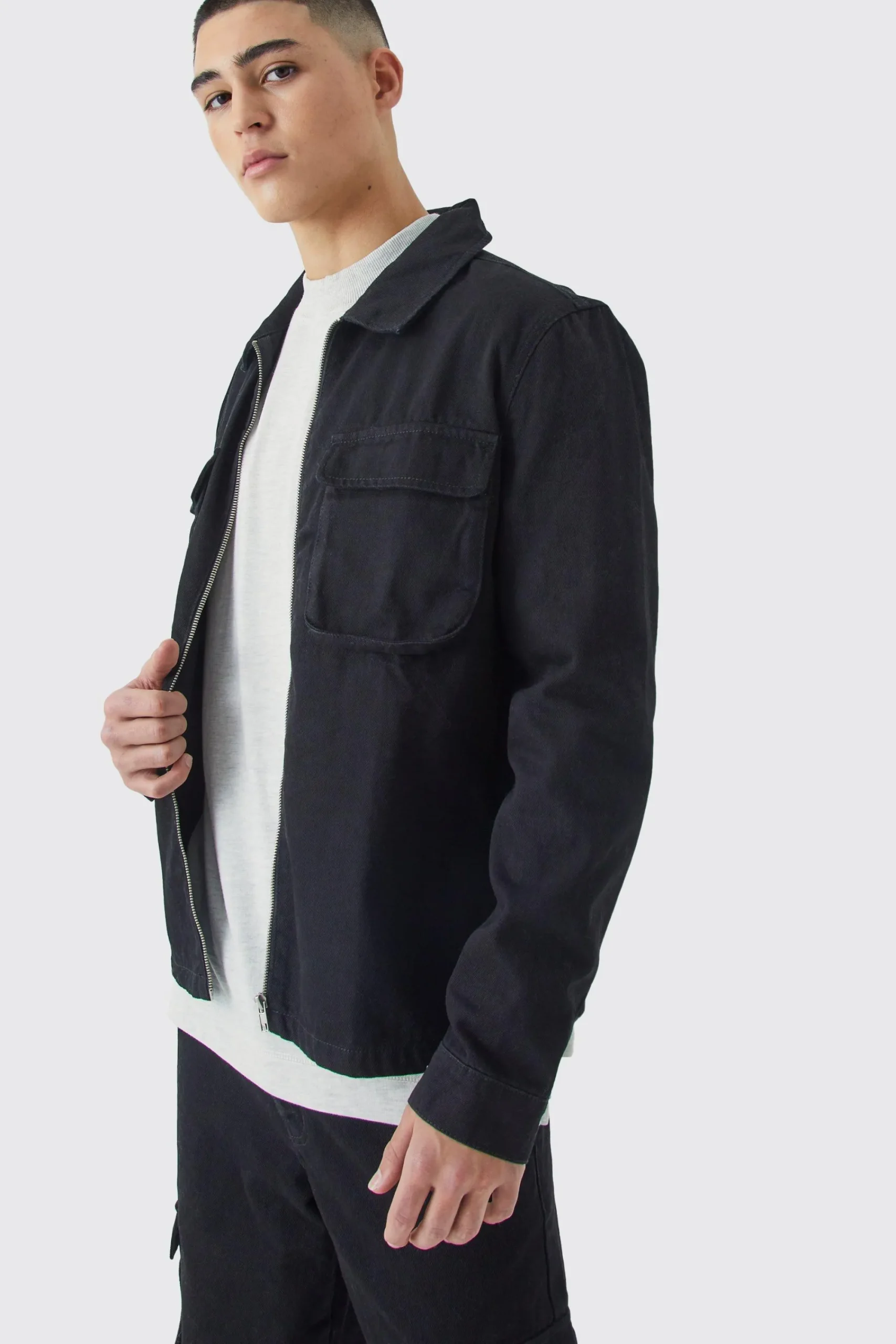 boohooMAN Twill Cargo Overshirt & Trouser | UK| Shirts|Sets & Co-Ords