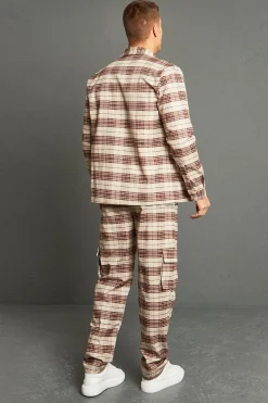 boohooMAN Twill Check Overshirt | UK| Shirts|Sets & Co-Ords