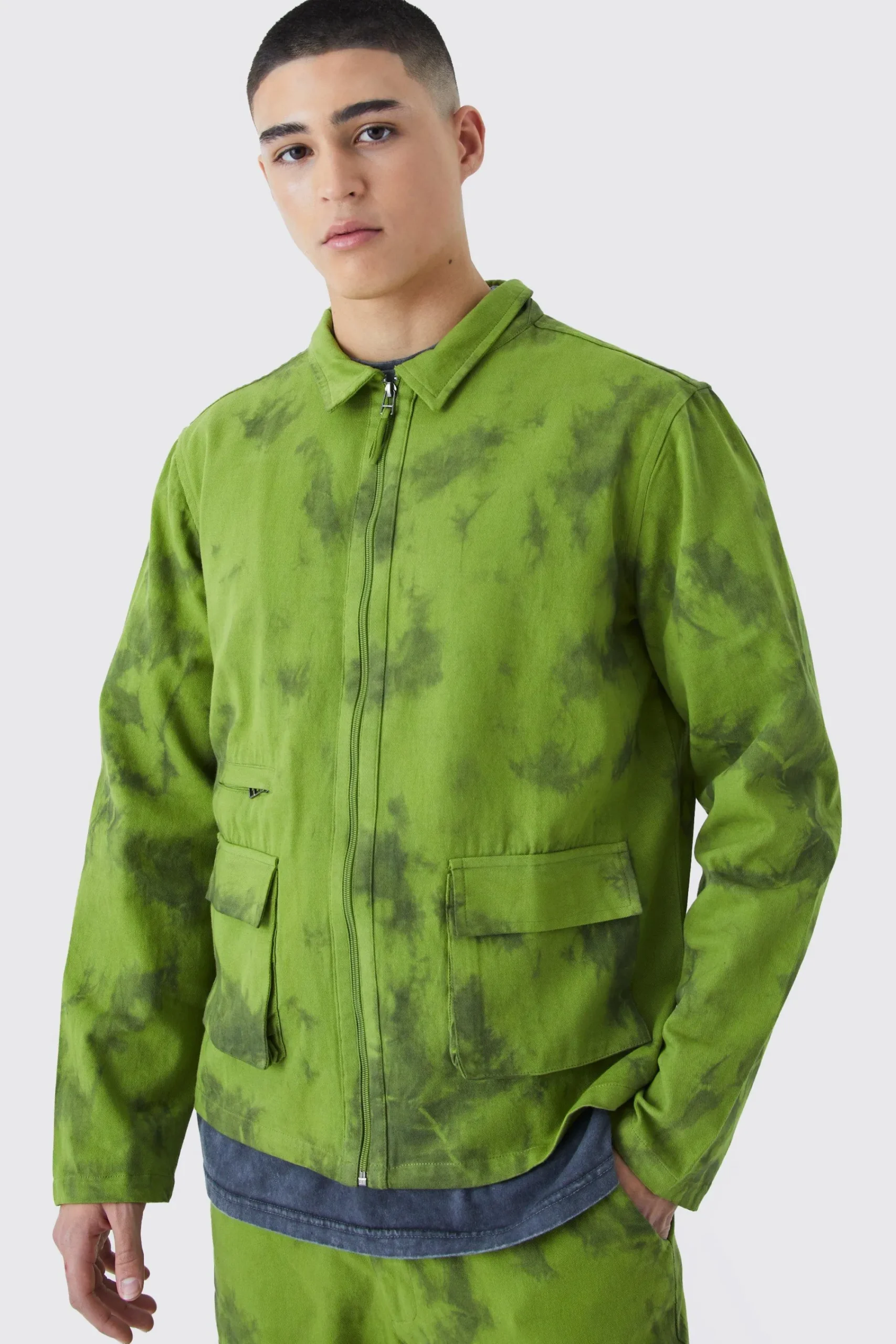 boohooMAN Twill Tie Dye Harrington Jacket | UK| Sets & Co-Ords