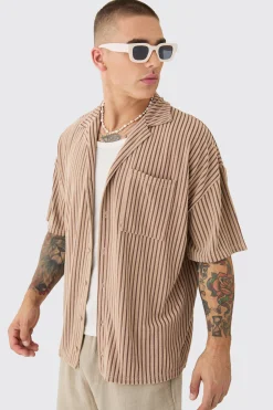 boohooMAN Two Tone Towelling Boxy Shirt | UK| Shirts