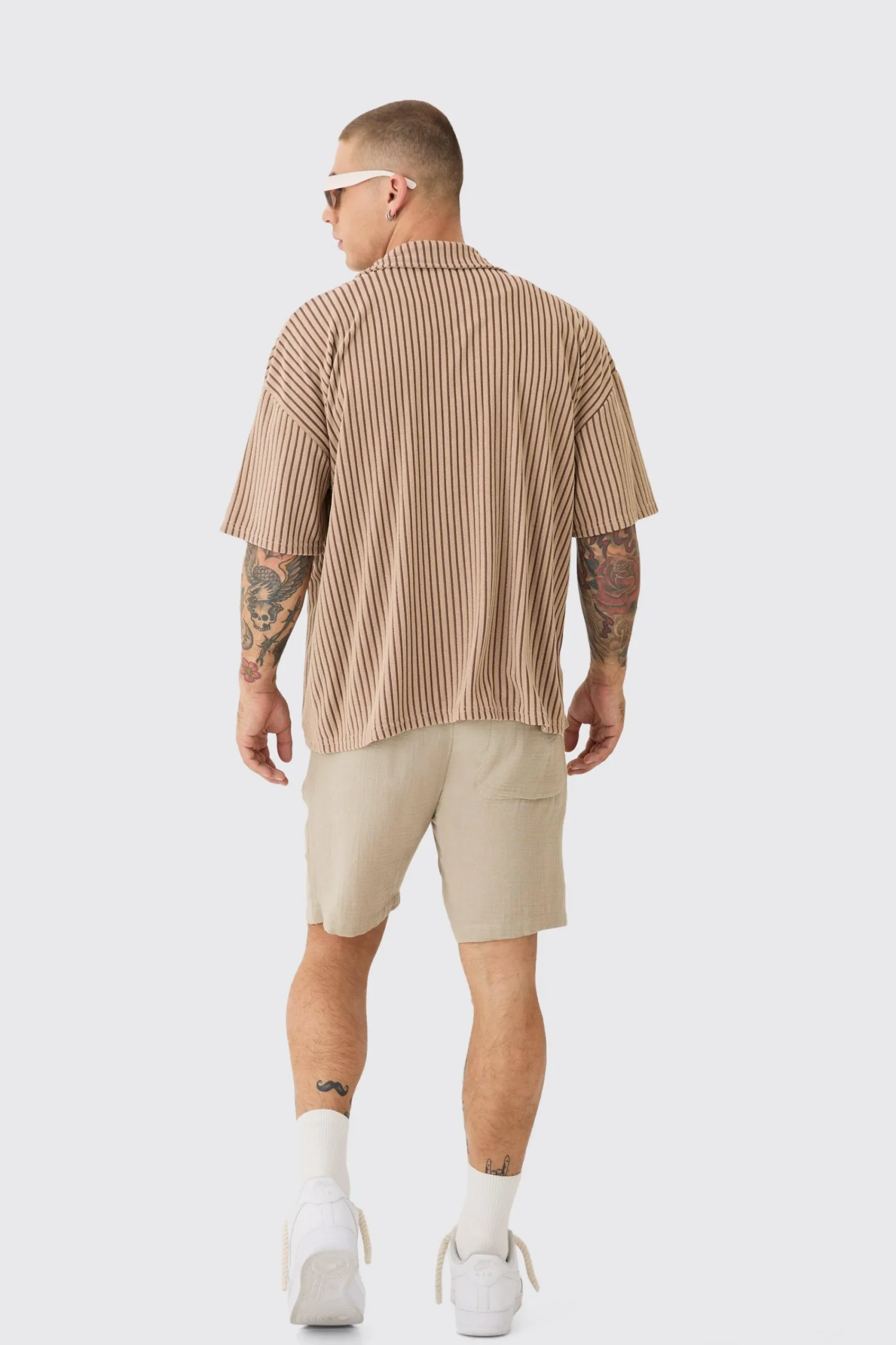 boohooMAN Two Tone Towelling Boxy Shirt | UK| Shirts