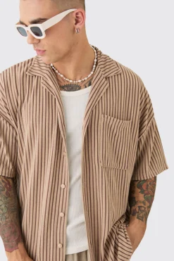 boohooMAN Two Tone Towelling Boxy Shirt | UK| Shirts