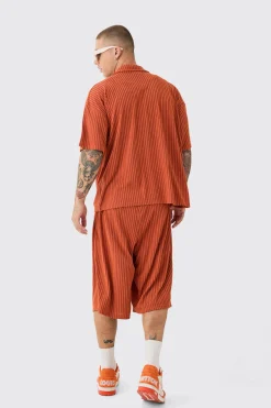 boohooMAN Two Tone Towelling Boxy Shirt And Short Set | UK| Sets & Co-Ords