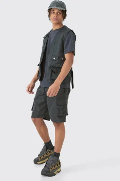 boohooMAN Utility Vest & Short Set | UK| Sets & Co-Ords
