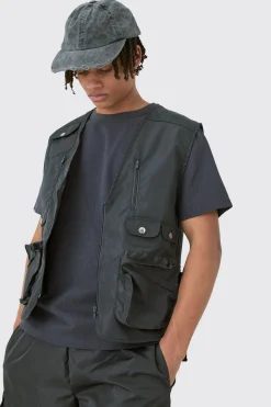 boohooMAN Utility Vest & Short Set | UK| Sets & Co-Ords