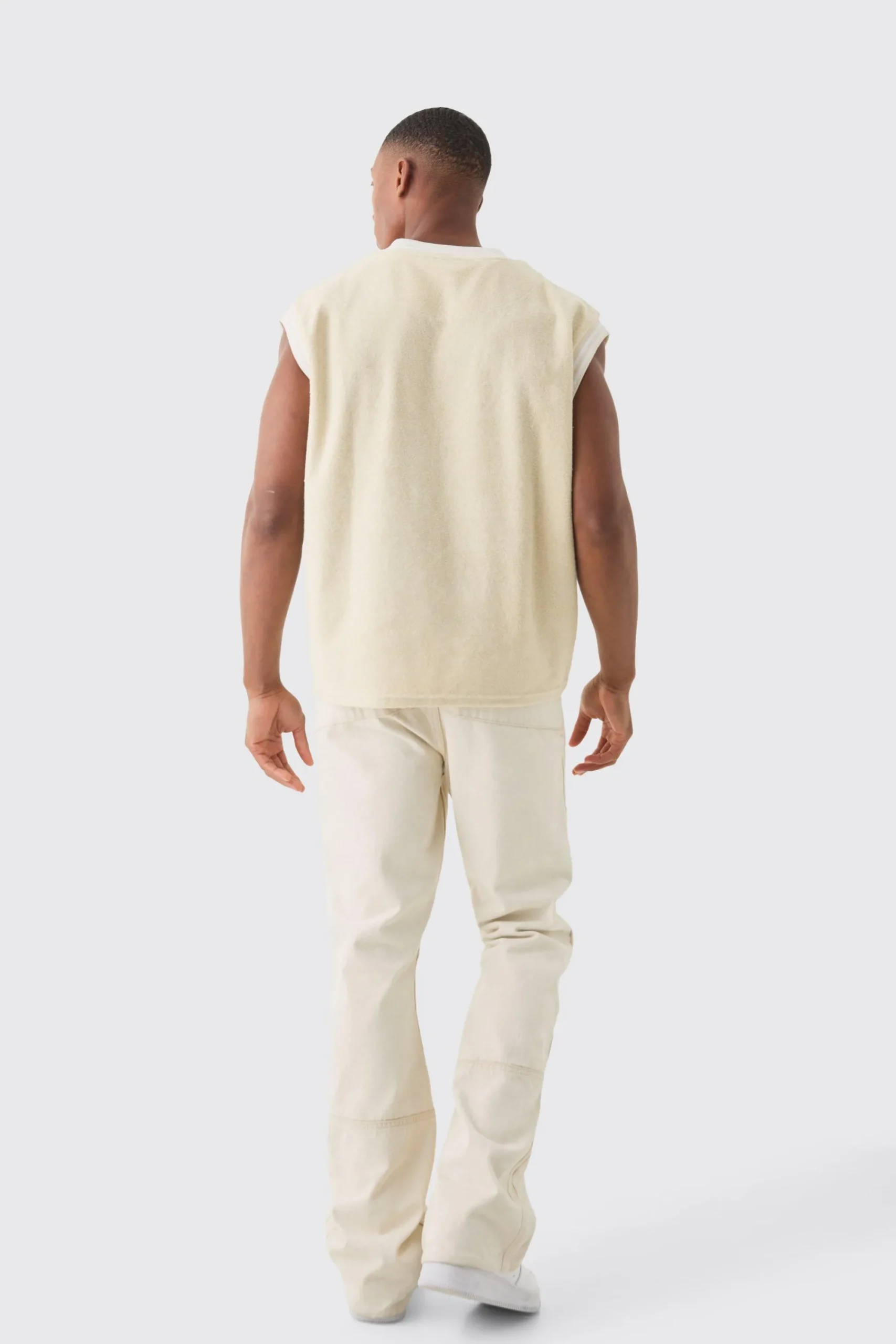 V Neck Limited Edition Towelling Sweater Vest | UK^boohooMAN