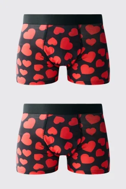 boohooMAN Valentines All Over Heart Boxer Gift Set | UK| Underwear & Socks|Underwear & Socks