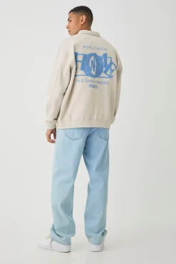 boohooMAN Varsity Homme Applique Jersey Harrington Jacket | UK| Coats & Jackets