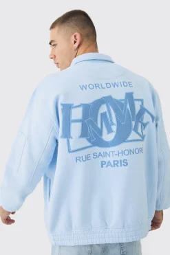 boohooMAN Varsity Homme Applique Jersey Harrington Jacket | UK| Coats & Jackets