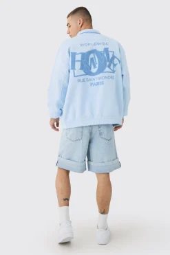 boohooMAN Varsity Homme Applique Jersey Harrington Jacket | UK| Coats & Jackets