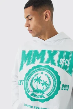 boohooMAN Varsity Print Hoodie | UK| Hoodies & Sweatshirts