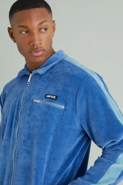 boohooMAN Velour Tapped Harrington Jacket | UK| Coats & Jackets