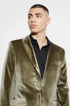 boohooMAN Velvet Shawl Collar Blazer | UK| Suits & Tailoring