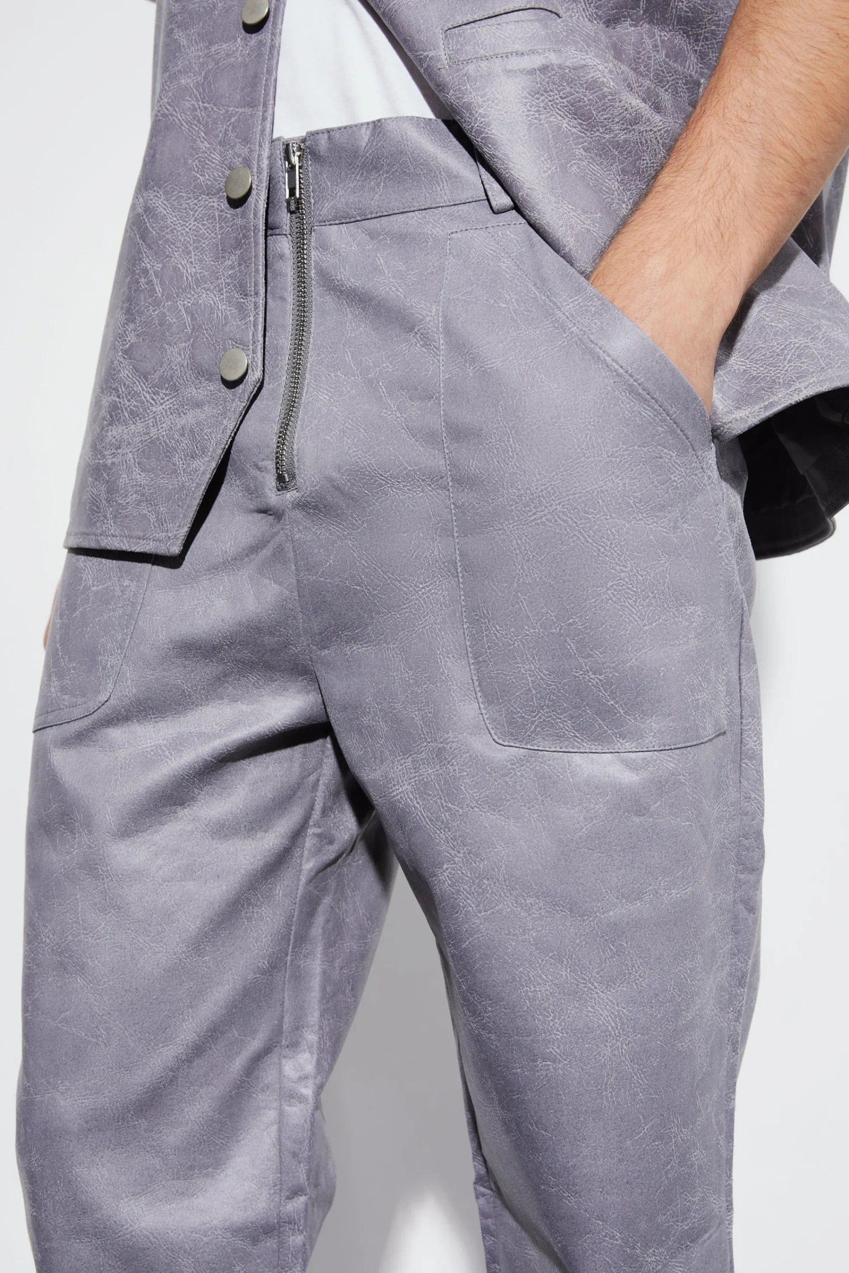 boohooMAN Vintage Pu Straight Leg Zip Suit Trousers | UK| Suits & Tailoring