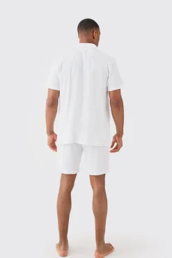 boohooMAN Waffle Lounge Shirt & Short Set In | UK| Loungewear|Sets & Co-Ords