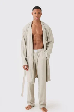 boohooMAN Waffle Robe & Relaxed Fit Bottoms In | UK| Loungewear|Sets & Co-Ords