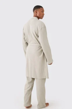boohooMAN Waffle Robe & Relaxed Fit Bottoms In | UK| Loungewear|Sets & Co-Ords