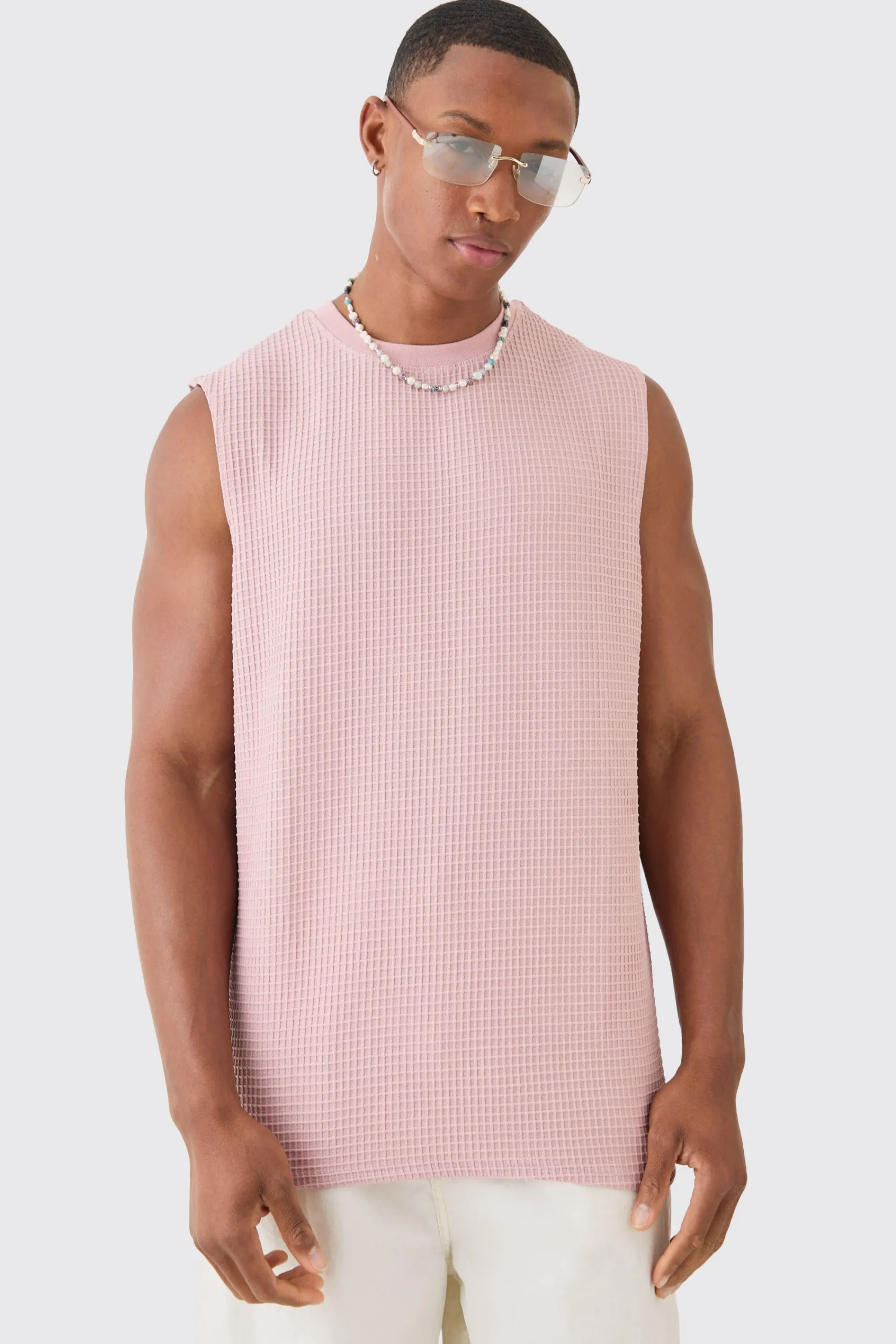 Waffle Tank | UK^boohooMAN Outlet
