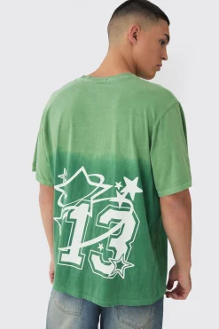 Washed 13 Star Printed T-Shirt | UK^boohooMAN