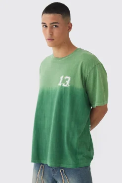 Washed 13 Star Printed T-Shirt | UK^boohooMAN