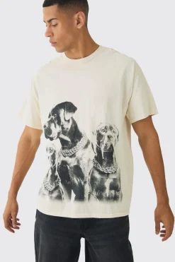 Washed Dog Graphic T-Shirt | UK^boohooMAN Clearance