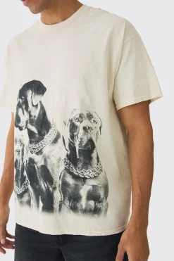 Washed Dog Graphic T-Shirt | UK^boohooMAN Clearance