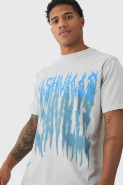 Washed Gothic Printed T-Shirt | UK^boohooMAN Best