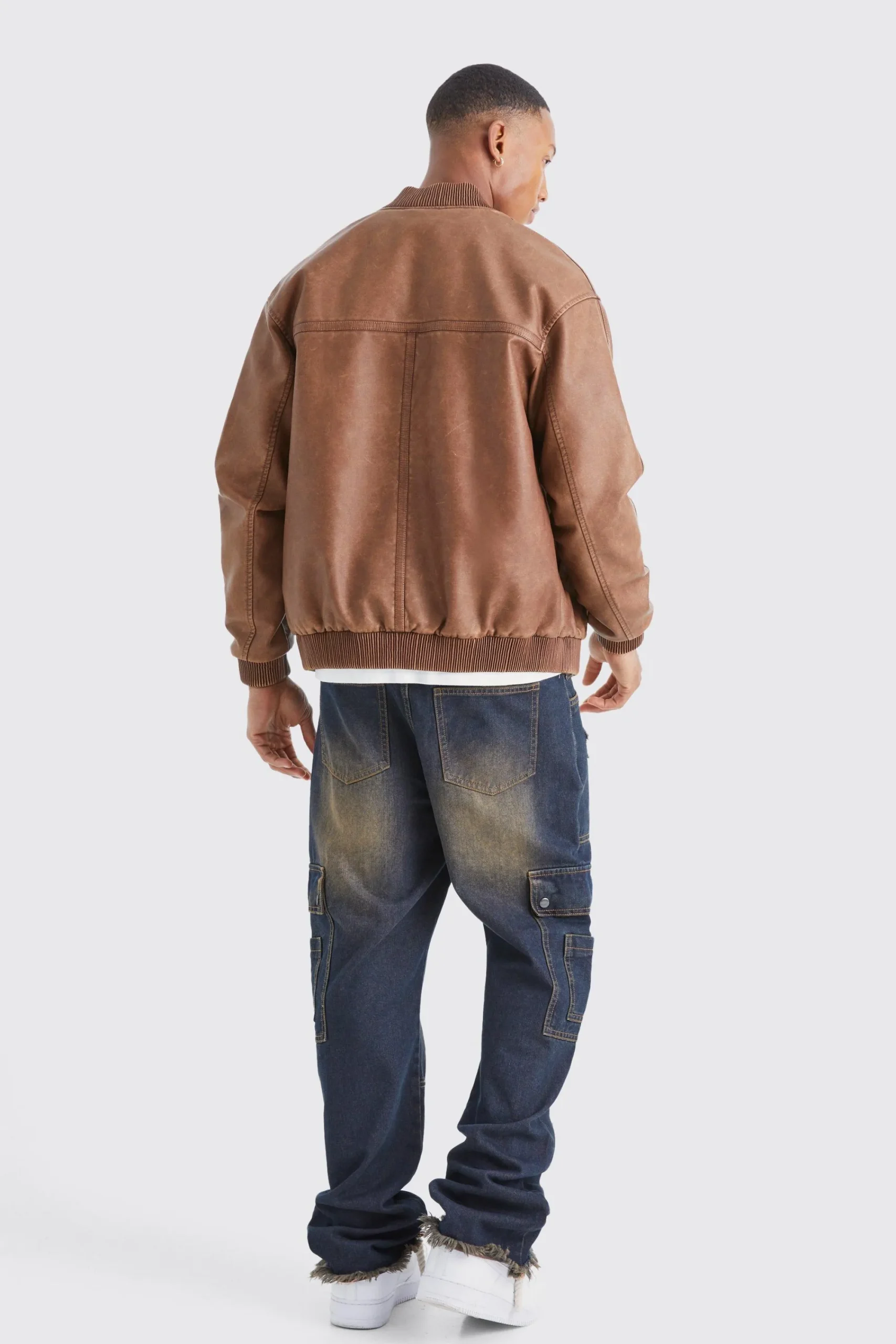 boohooMAN Washed Pu Bomber Jacket | UK| Coats & Jackets