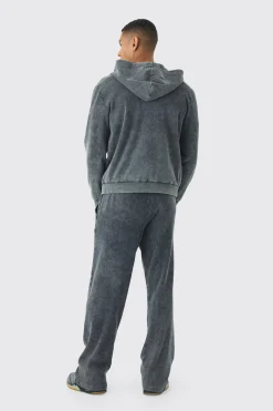 boohooMAN Washed Rib Straight Leg Jogger | UK| Trousers|Joggers