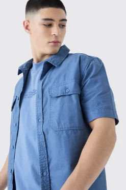 boohooMAN Washed Short Sleeve Twill Shirt | UK| Shirts