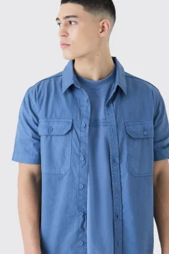 boohooMAN Washed Short Sleeve Twill Shirt | UK| Shirts