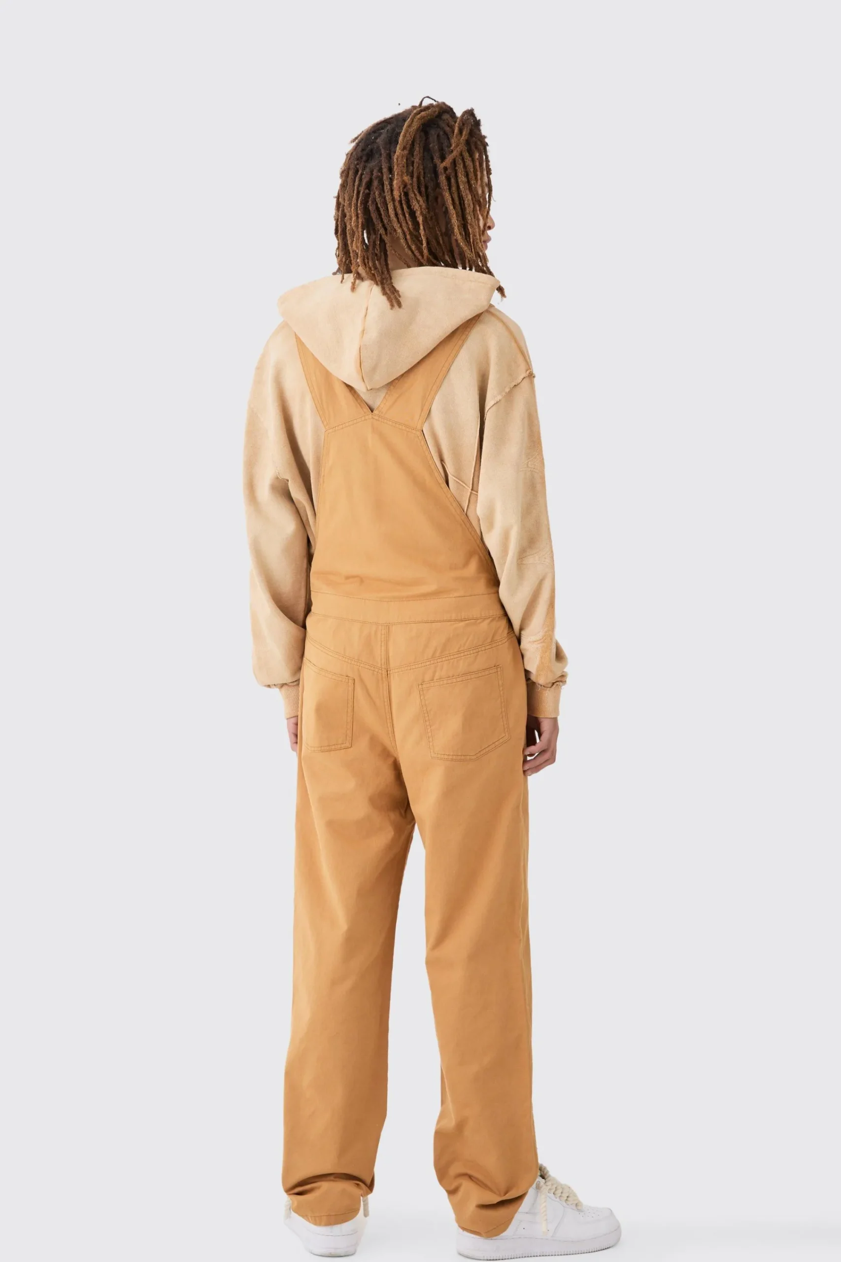 boohooMAN Washed Twill Branded Zip Carpenter Relaxed Fit Dungarees | UK| Trousers|Cargos