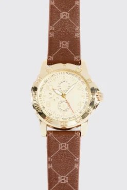 boohooMAN Watch With Faux Leather Print Strap | UK| Jewellery & Watches