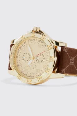 boohooMAN Watch With Faux Leather Print Strap | UK| Jewellery & Watches