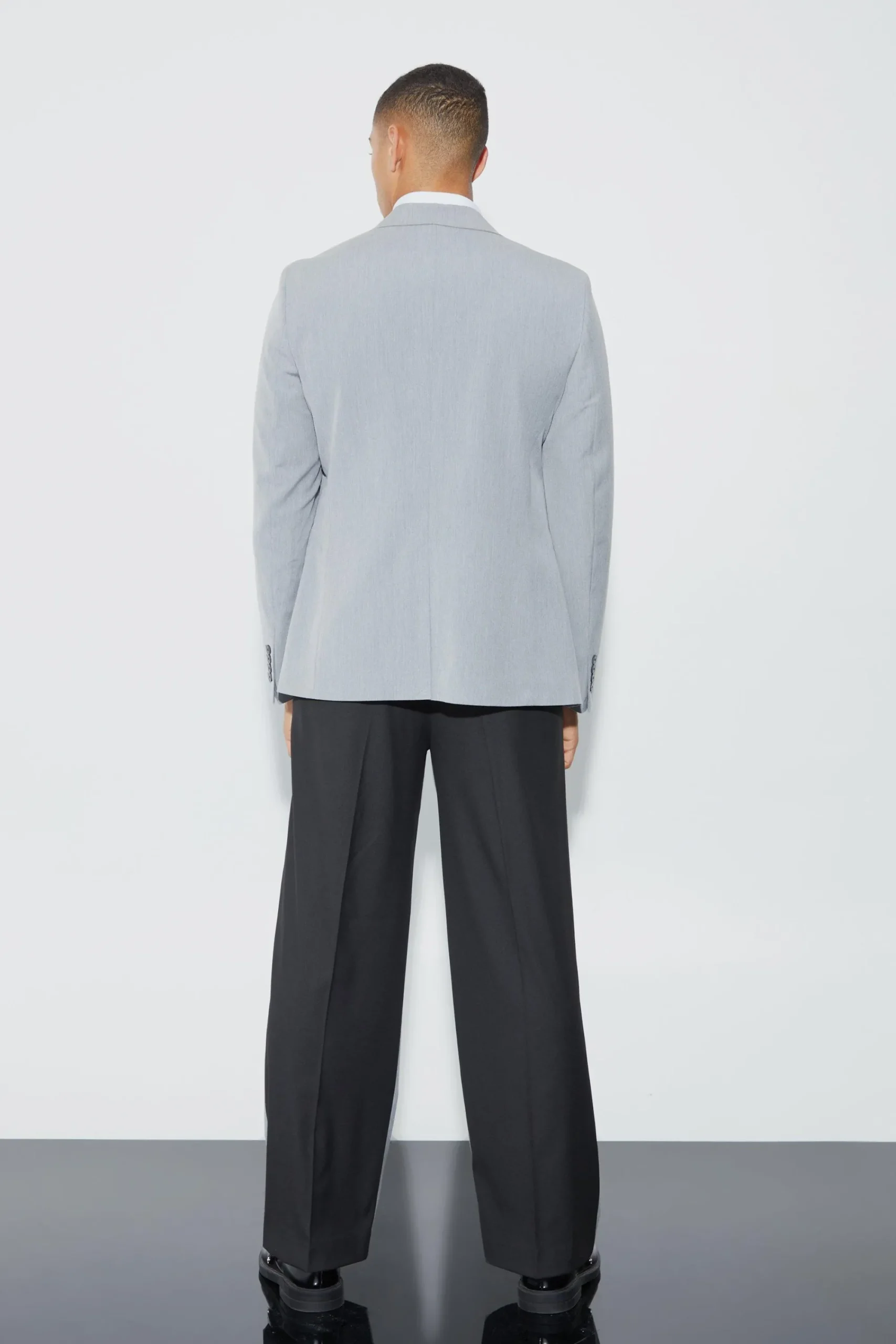 boohooMAN Wide Fit Colour Block Half And Half Trouser | UK| Suits & Tailoring