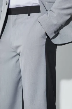 boohooMAN Wide Fit Colour Block Half And Half Trouser | UK| Suits & Tailoring