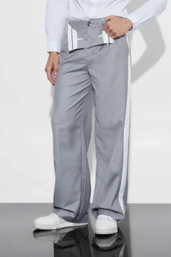 boohooMAN Wide Fit Double Waistband Trouser | UK| Suits & Tailoring