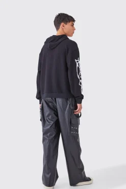 boohooMAN Wide Leg Elasticated Waist Pu Trouser | UK| Trousers