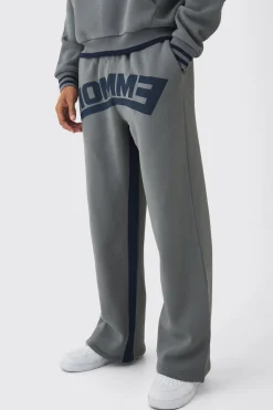 boohooMAN Wide Leg Homme Graphic Stripe Gusset Joggers | UK| Trousers|Joggers