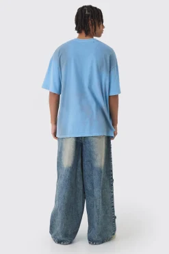 boohooMAN Wide Leg Rigid Star Distressed Applique Jeans | UK| Trousers|Jeans