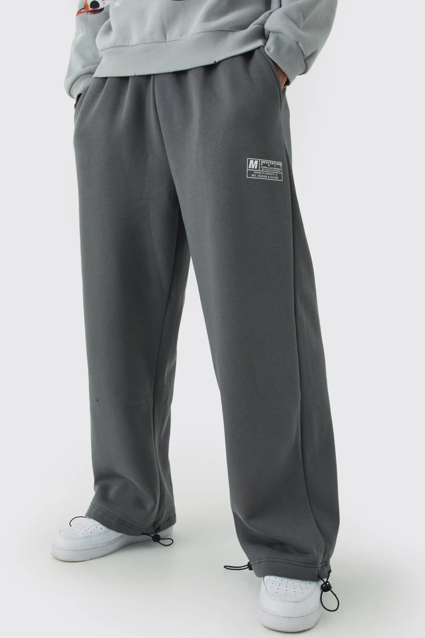 boohooMAN Wide Leg Tie Cuff Double Waistband Joggers | UK| Trousers|Joggers