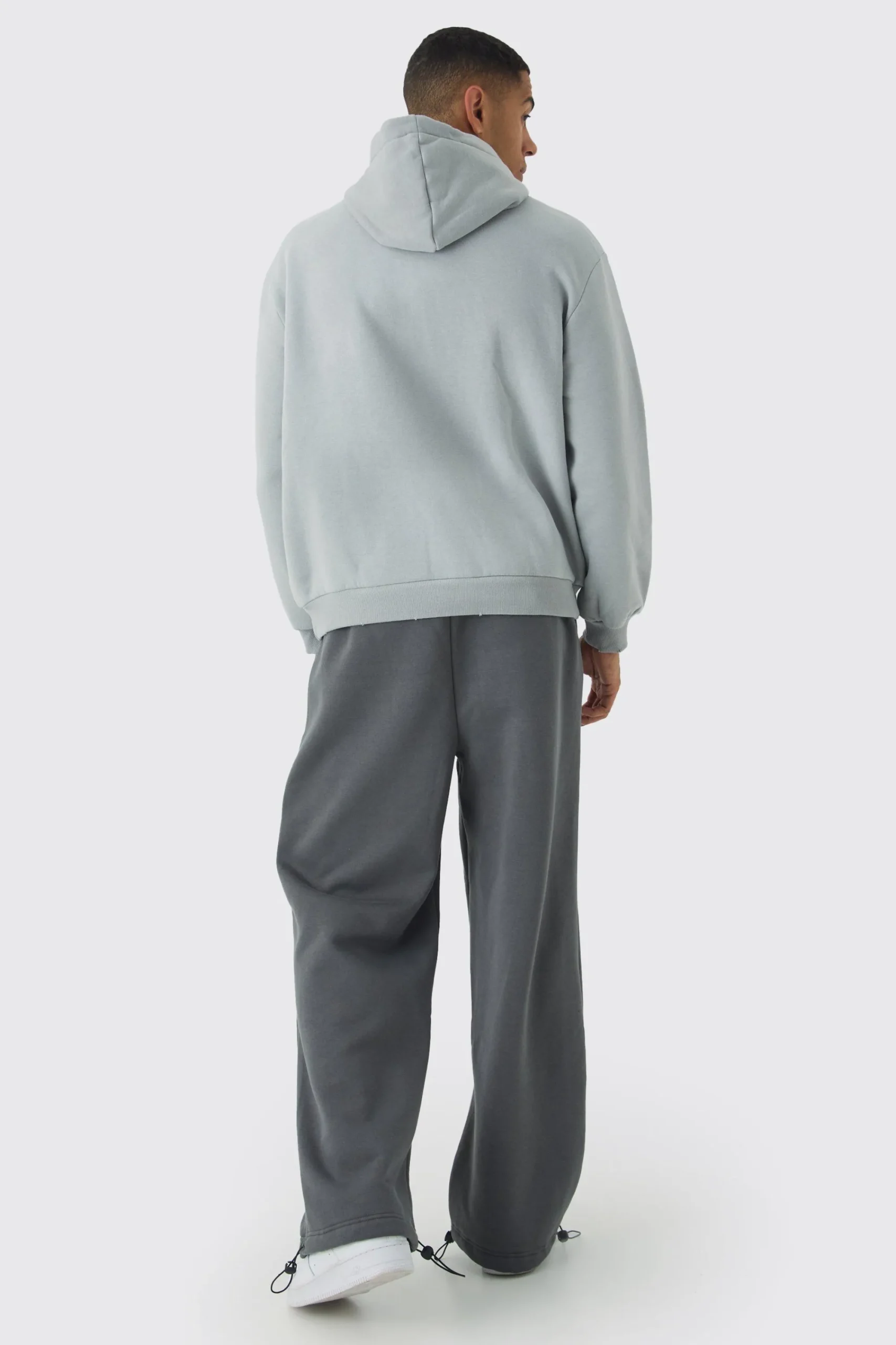 boohooMAN Wide Leg Tie Cuff Double Waistband Joggers | UK| Trousers|Joggers