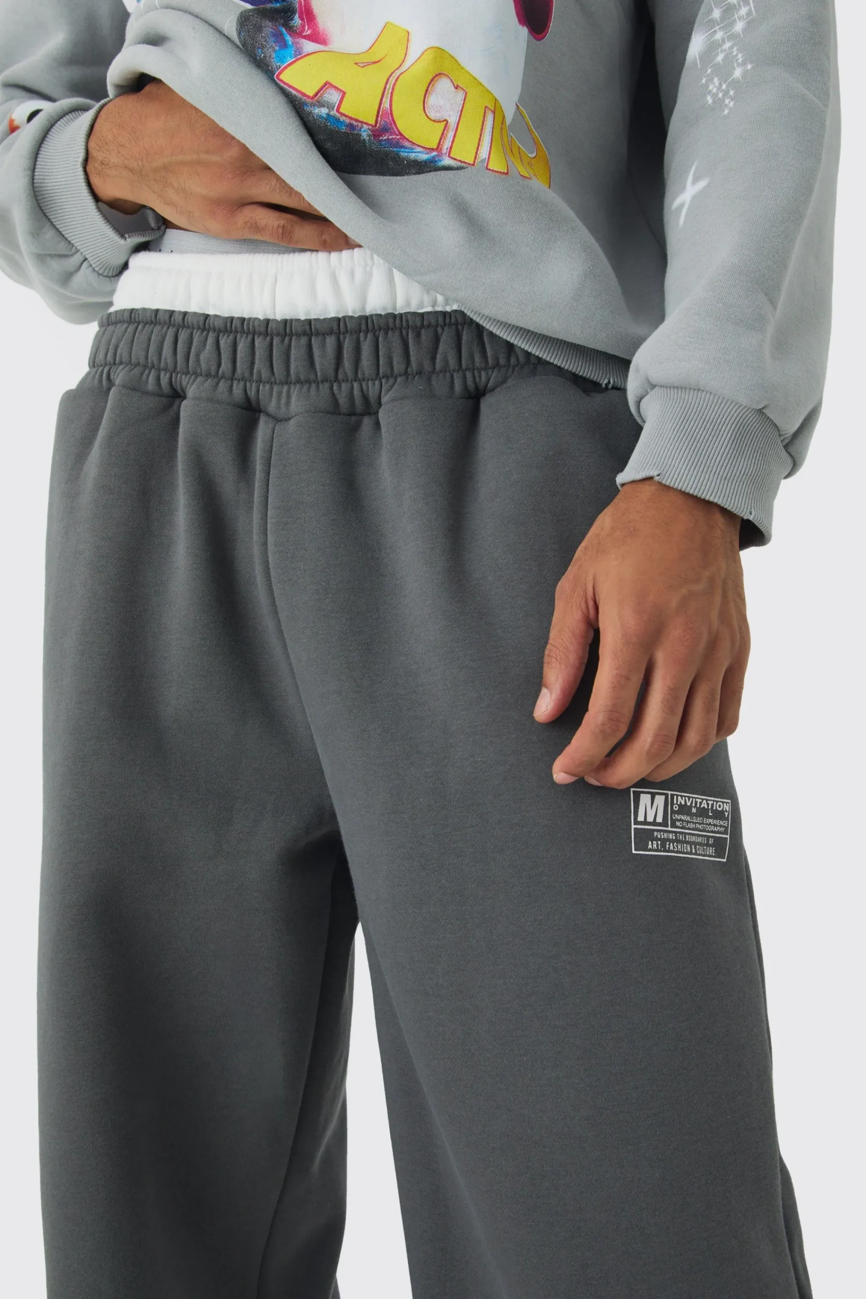 boohooMAN Wide Leg Tie Cuff Double Waistband Joggers | UK| Trousers|Joggers