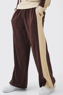 boohooMAN Wide Leg Velour Split Hem Jogger | UK| Trousers|Joggers