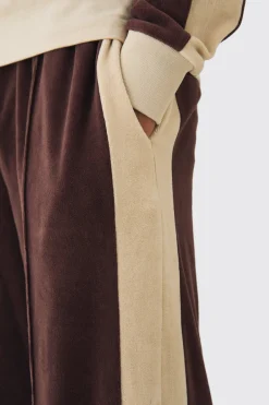 boohooMAN Wide Leg Velour Split Hem Jogger | UK| Trousers|Joggers